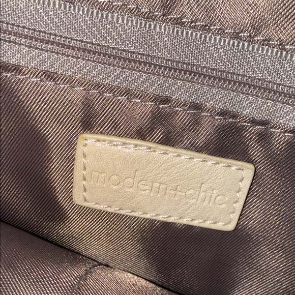 Cream Convertible Backpack with Removable Patterned Strap - Picture 4 of 4